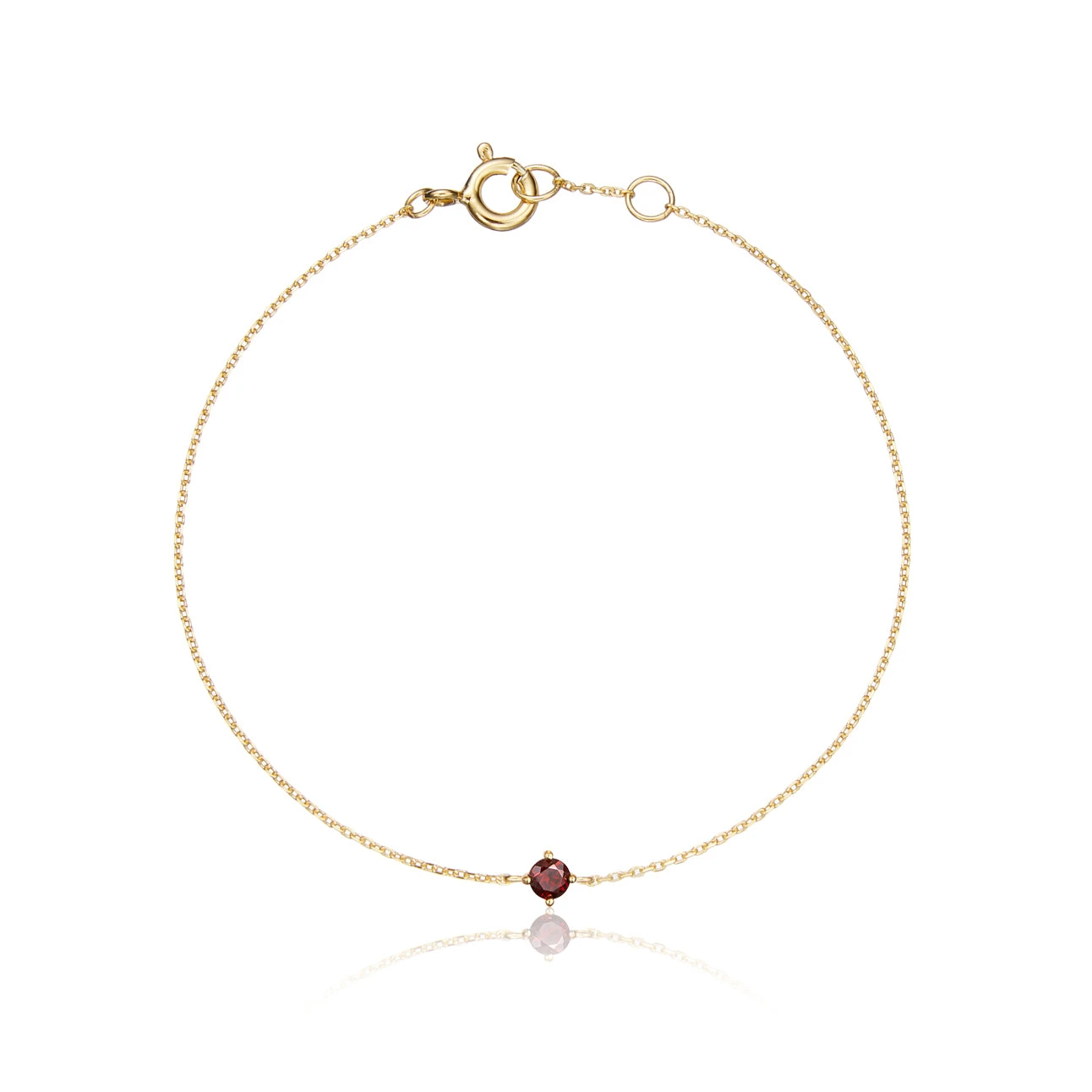 Gold Small Birthstone Pendant Bracelet - Image 5