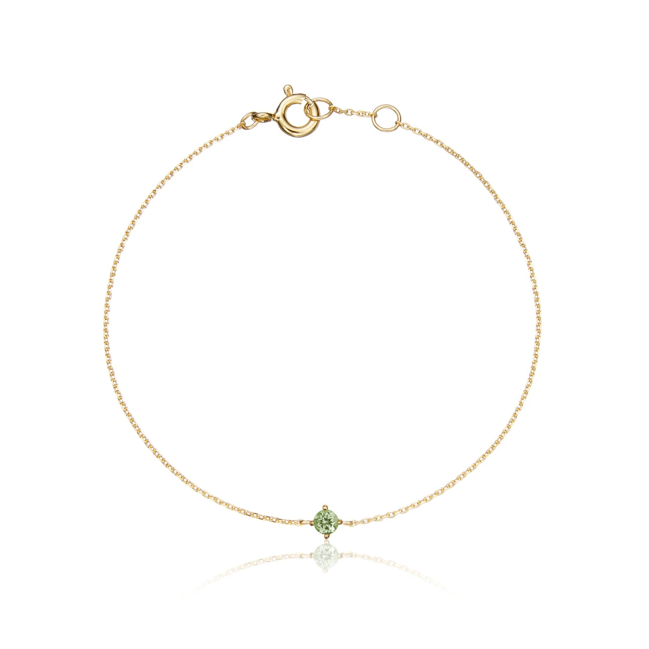 Gold Small Birthstone Pendant Bracelet - Image 4