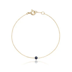 Gold Small Birthstone Pendant Bracelet