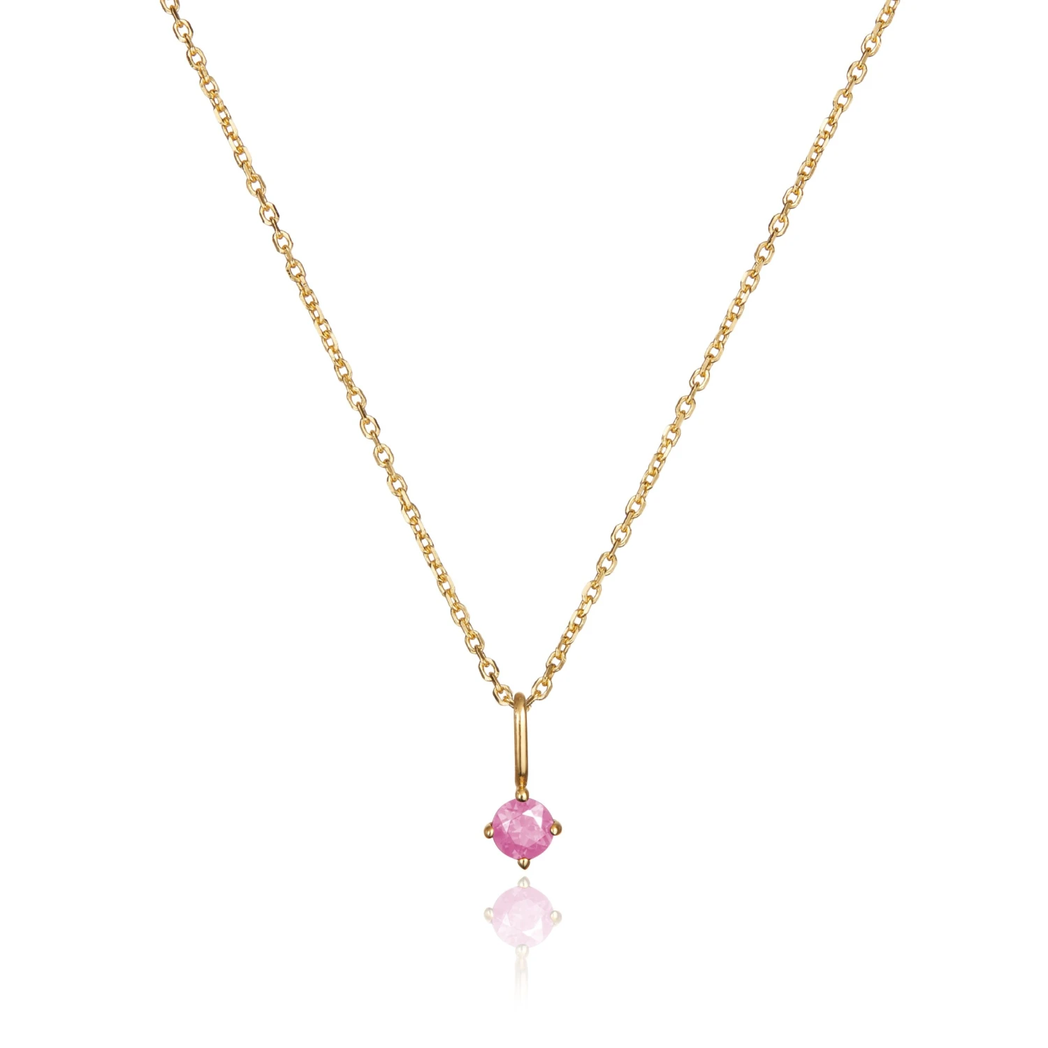 Gold Small Birthstone Pendant Necklace - Image 17