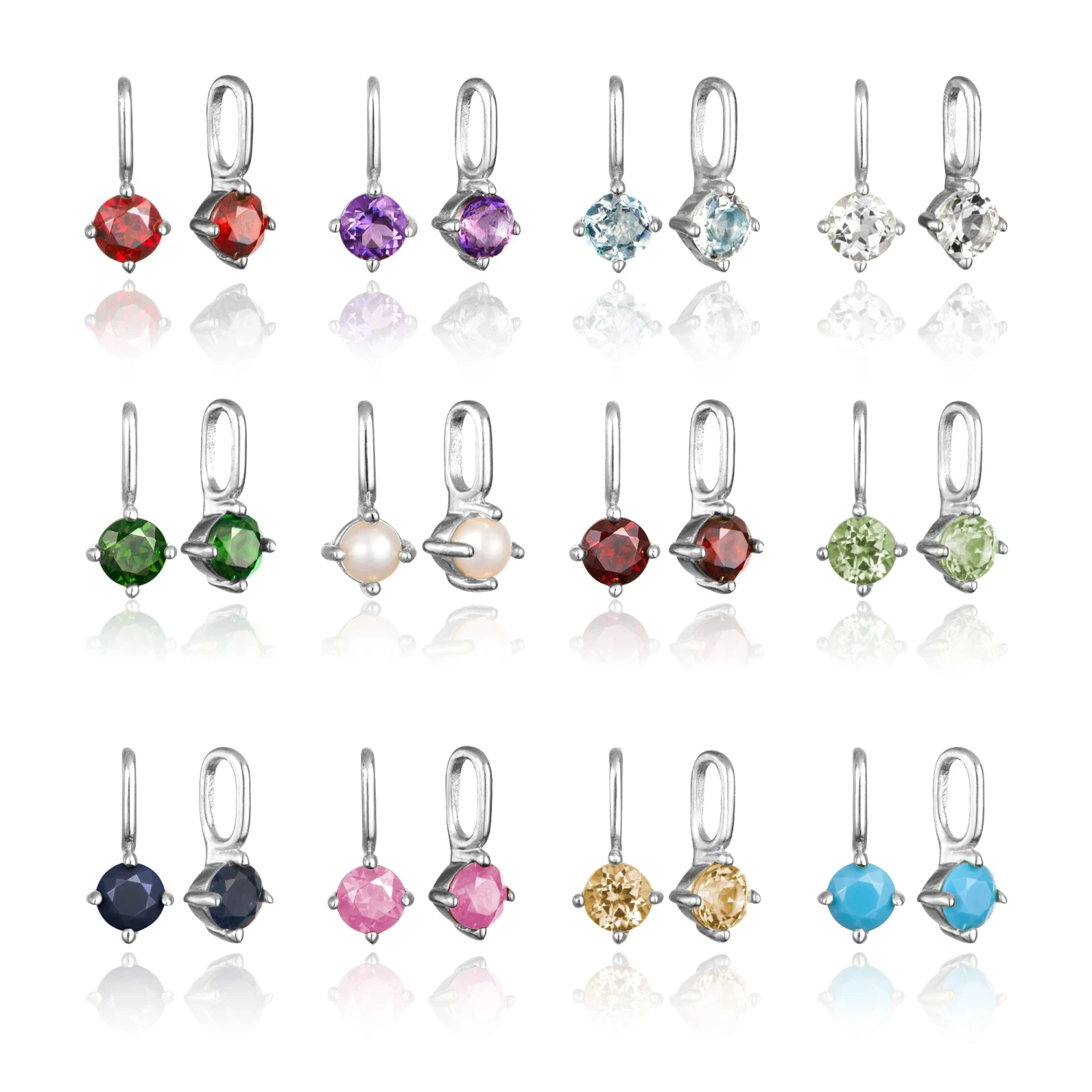 Silver Small Birthstone Pendant Necklace - Image 4