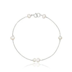 Silver Six Pearl Bracelet