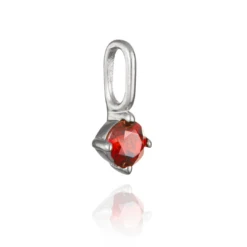 Solid White Gold Small Individual Birthstone Charm