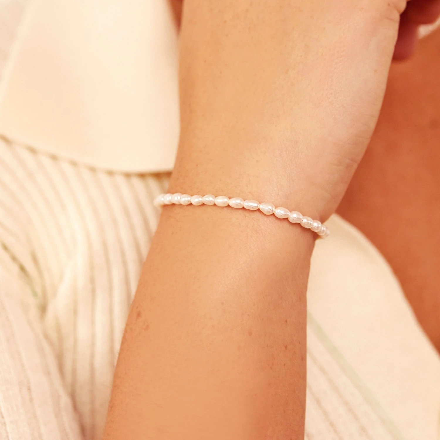 Gold Seed Pearl Bracelet - Image 2