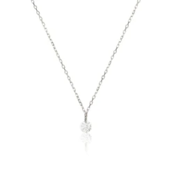 Silver Large Floating Diamond Style Necklace