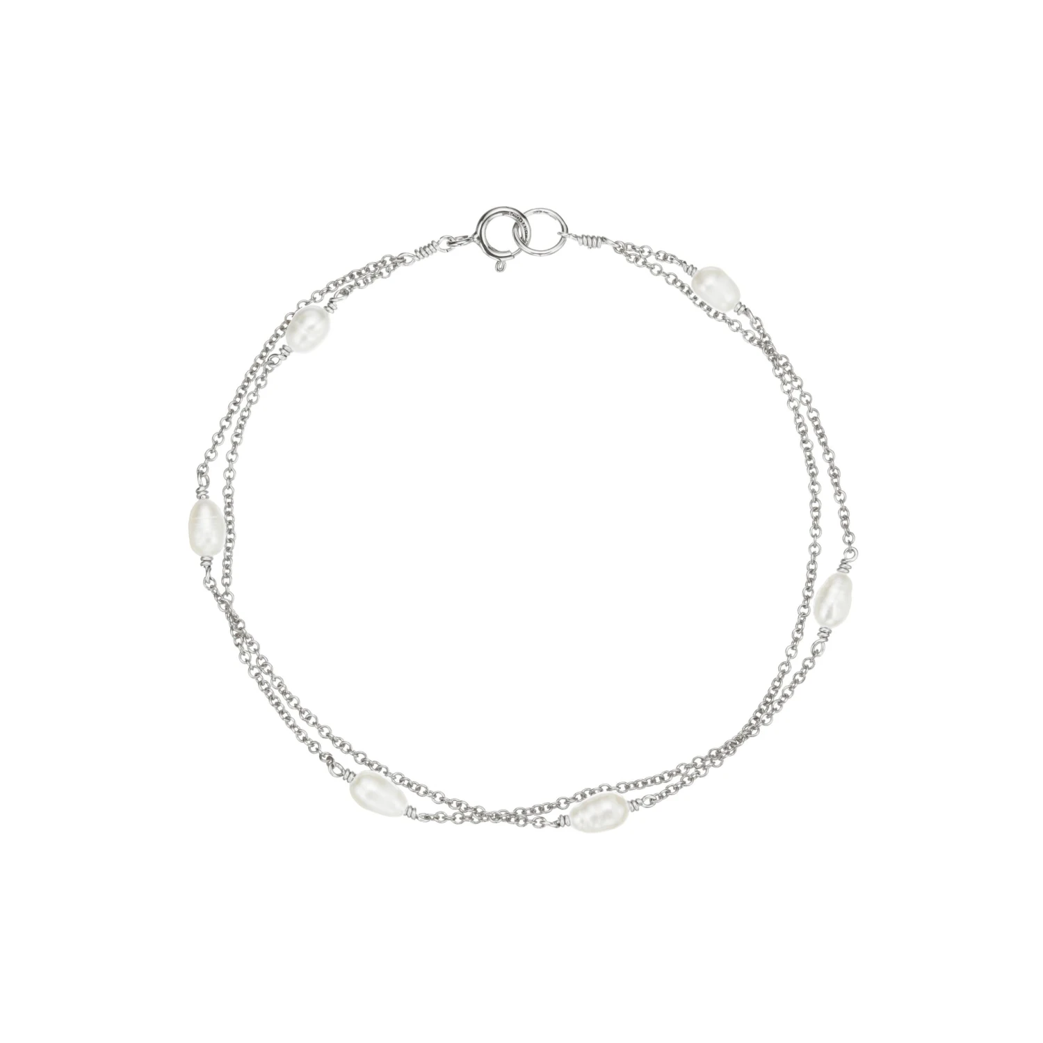 Silver Layered Seed Pearl Bracelet