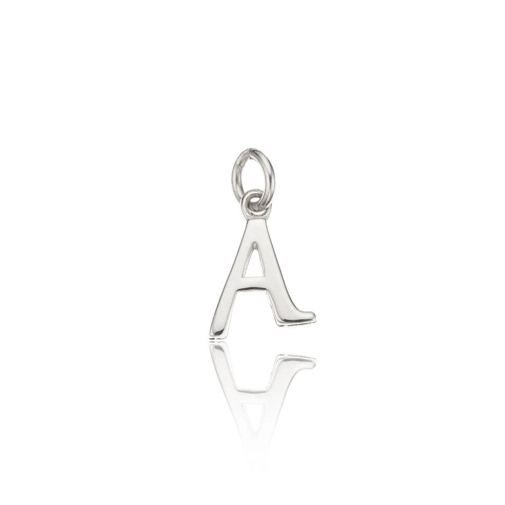 Solid White Gold Individual Curve Initial Charm