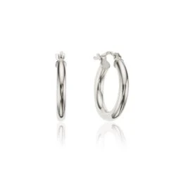 Silver Small Rounded Hoop Earrings