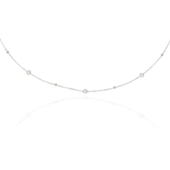 Silver Five Pearl Satellite Necklace