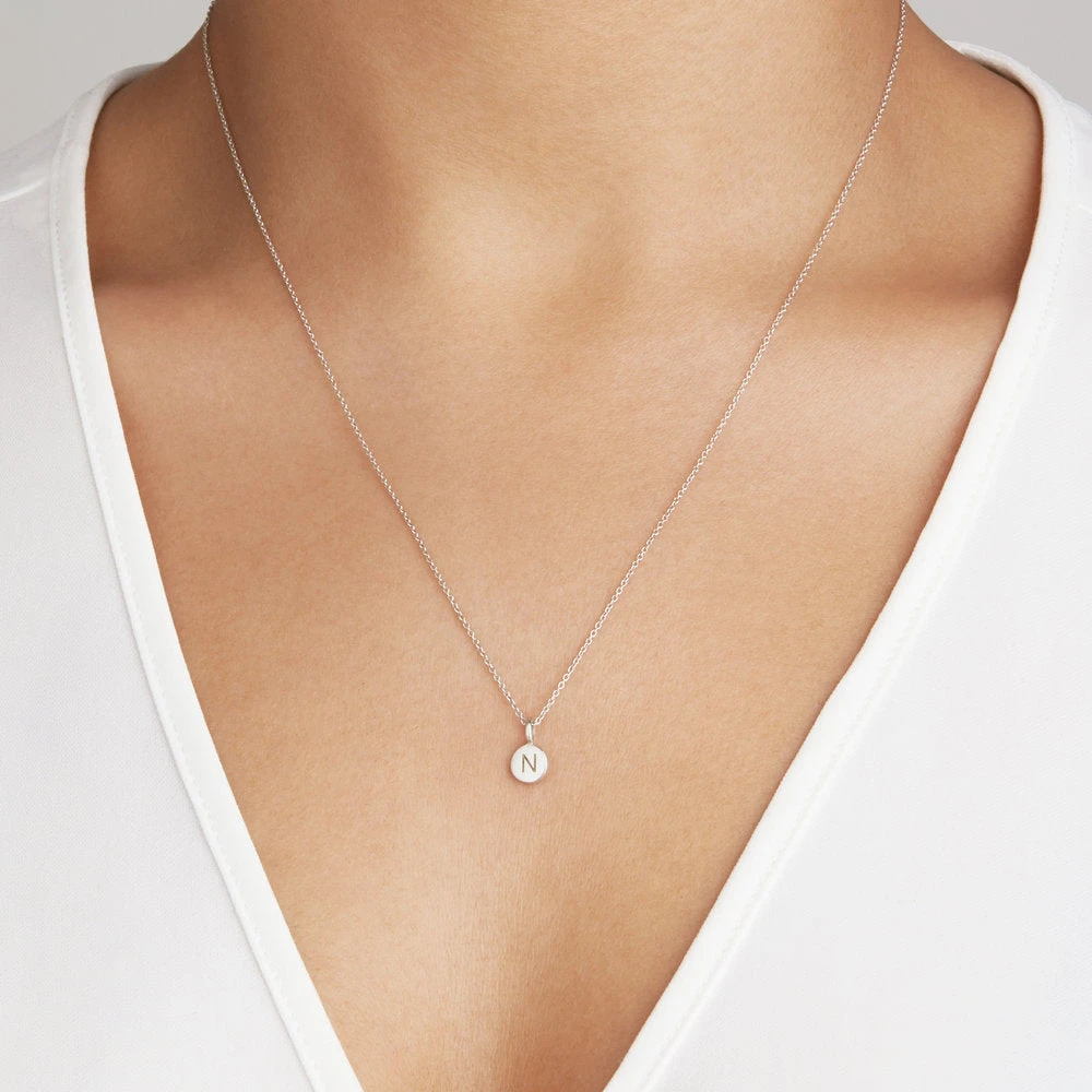 Silver Extra Small Personalised Disc Necklace - Image 2